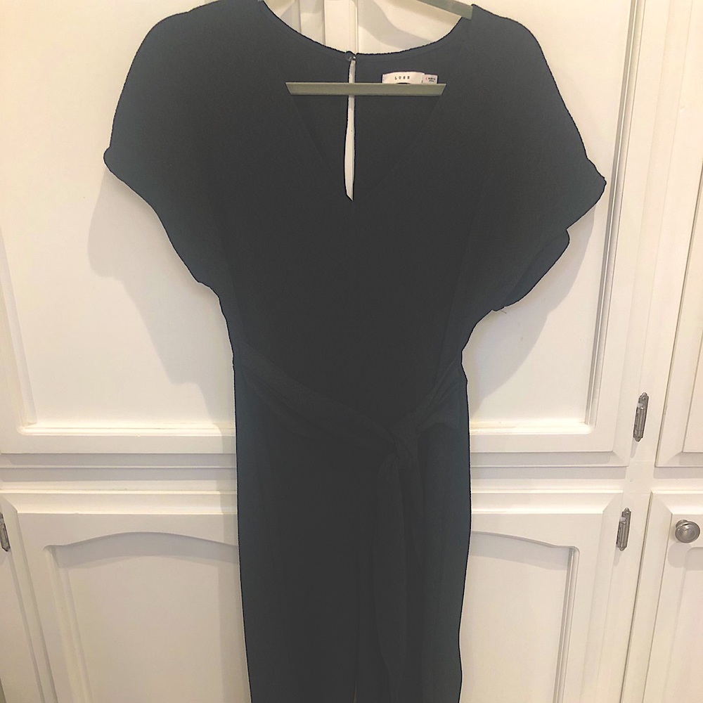 Black textured jumpsuit